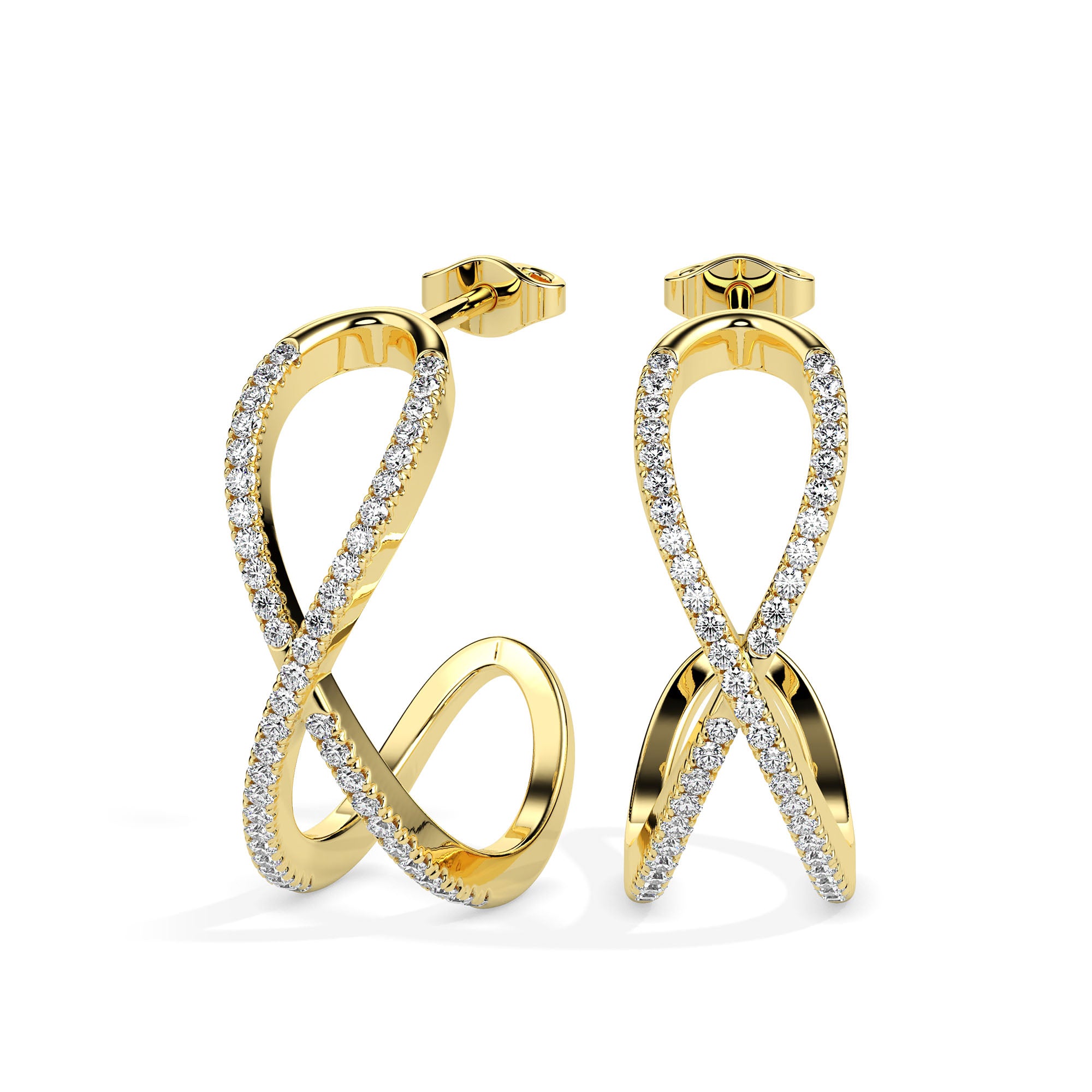 0.30Ct Infinity Style Pave Lab-Grown Diamond Gold Hoop Earrings