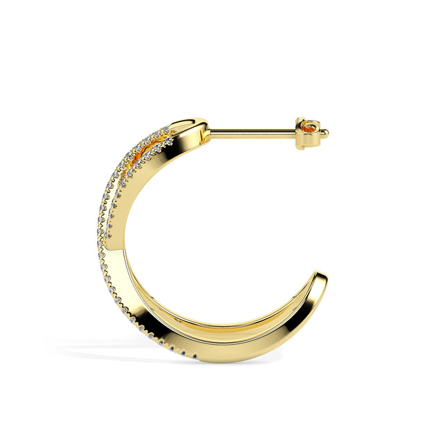 0.30Ct Infinity Style Pave Lab-Grown Diamond Gold Hoop Earrings