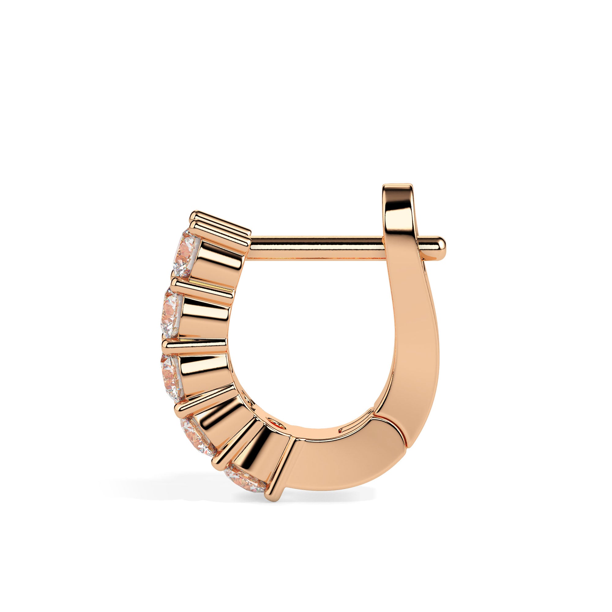 0.46Ct Round Prong Set Lab-Grown Diamond Gold Hoop Earrings