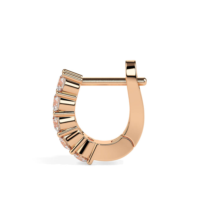 0.46Ct Round Prong Set Lab-Grown Diamond Gold Hoop Earrings