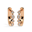 0.19Ct Square & Leaf Shape Lab-Grown Diamond Gold Hoop Earrings