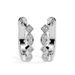0.19Ct Square & Leaf Shape Lab-Grown Diamond Gold Hoop Earrings