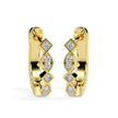 0.19Ct Square & Leaf Shape Lab-Grown Diamond Gold Hoop Earrings