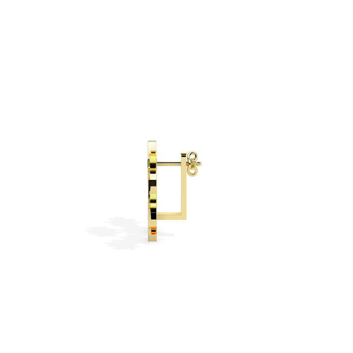0.33Ct Star Shape Cluster Lab-Grown Diamond Gold Hoop Earrings