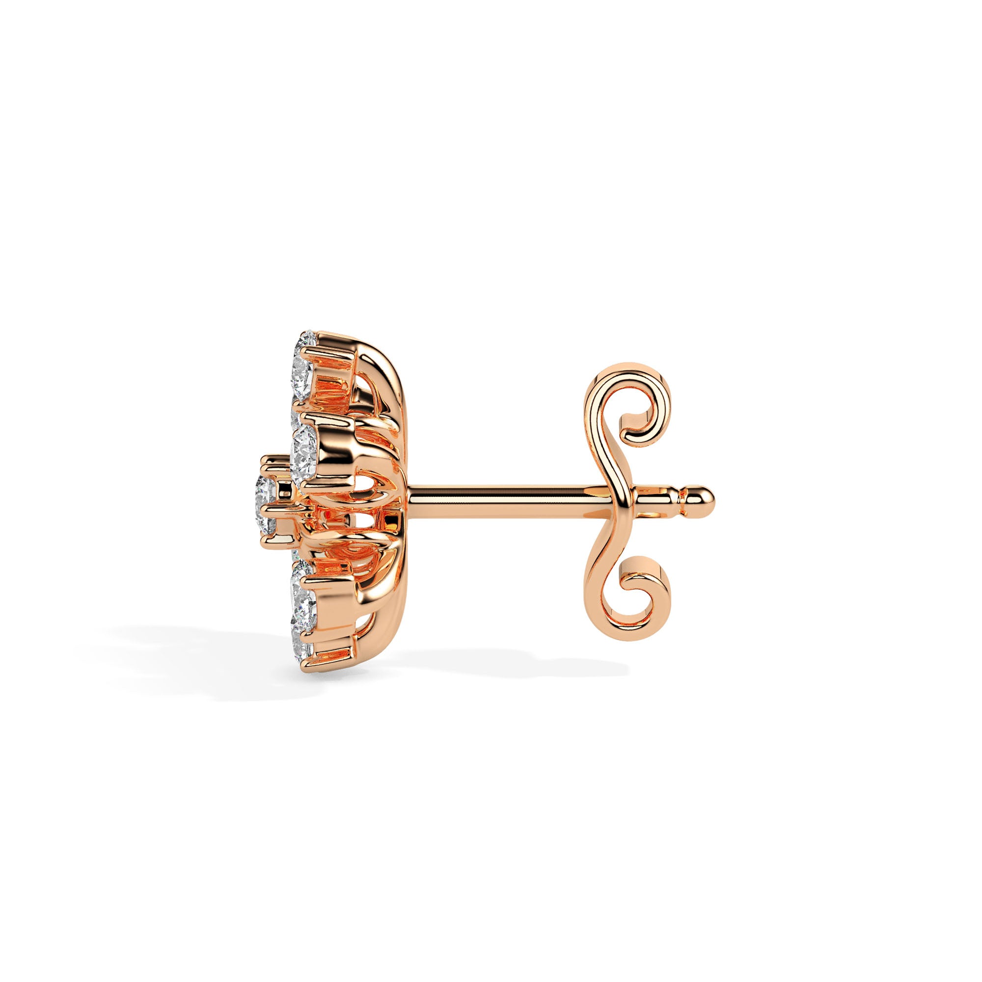 0.49Ct Snowflake Style Prong Lab-Grown Diamond Gold Stud Earrings