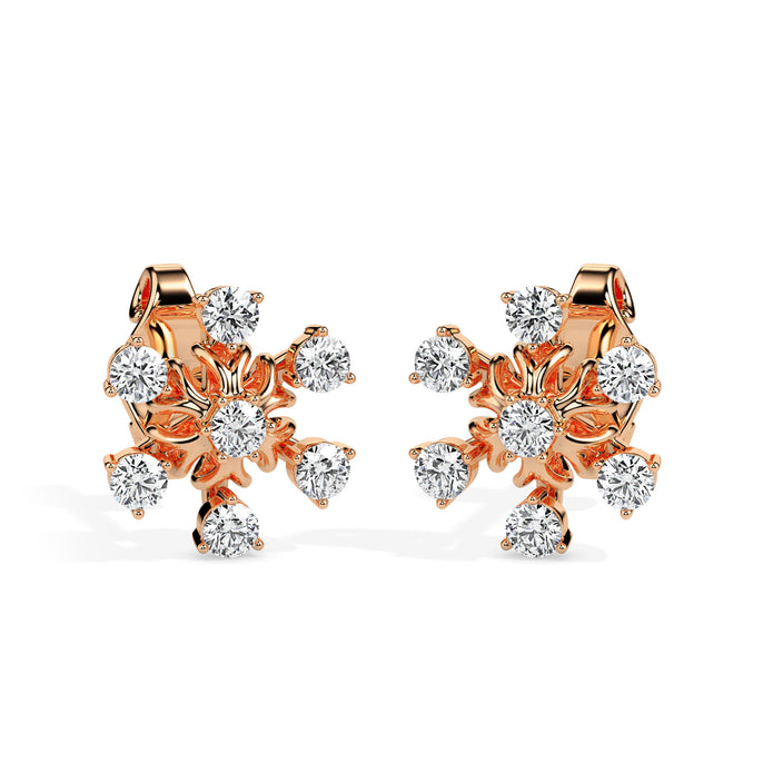 0.49Ct Snowflake Style Prong Lab-Grown Diamond Gold Stud Earrings