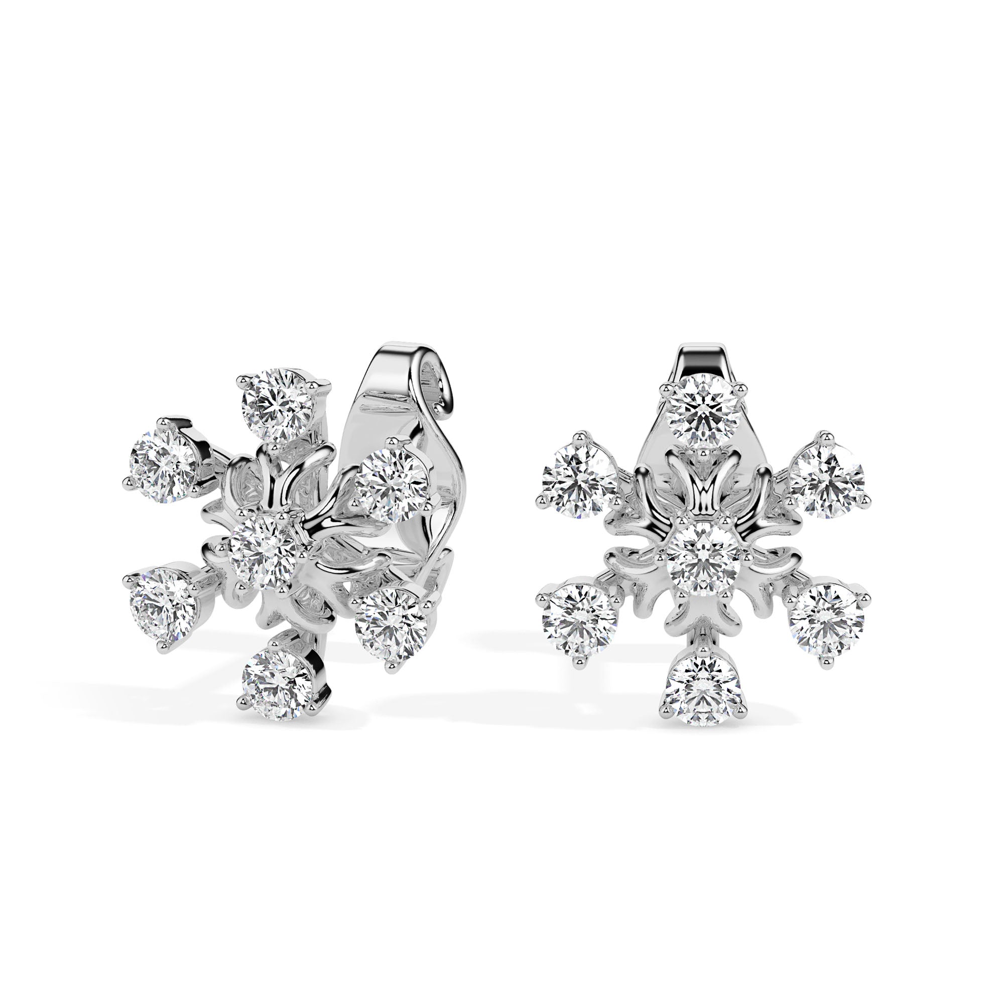 0.49Ct Snowflake Style Prong Lab-Grown Diamond Gold Stud Earrings