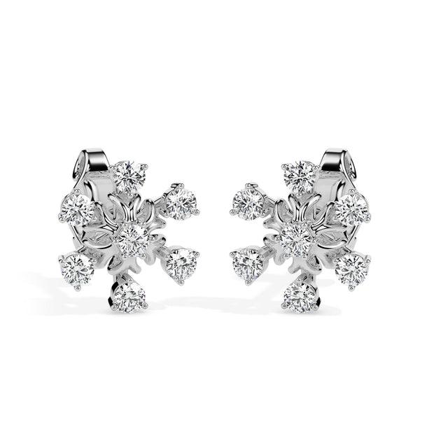 0.49Ct Snowflake Style Prong Lab-Grown Diamond Gold Stud Earrings