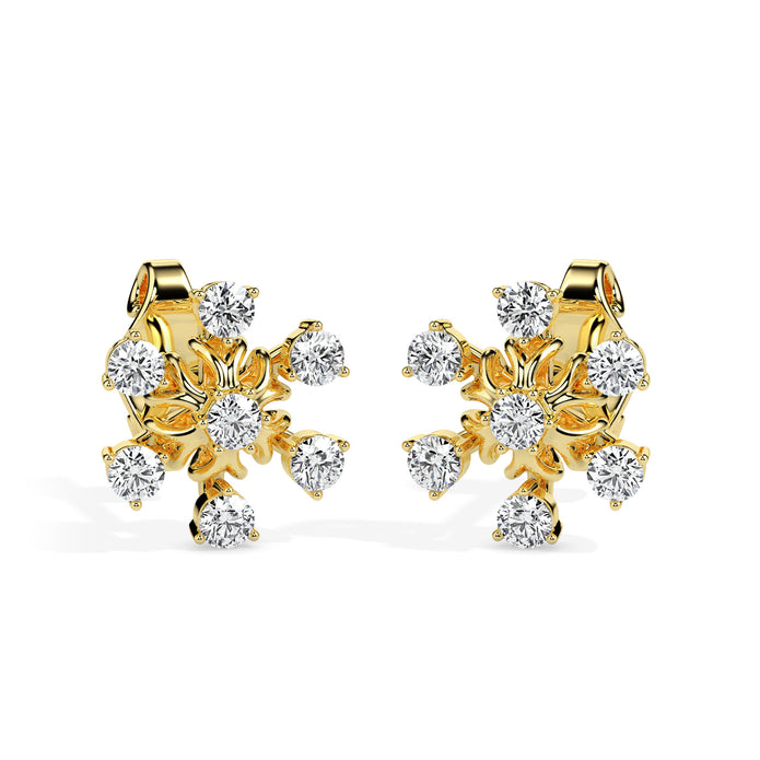 0.49Ct Snowflake Style Prong Lab-Grown Diamond Gold Stud Earrings