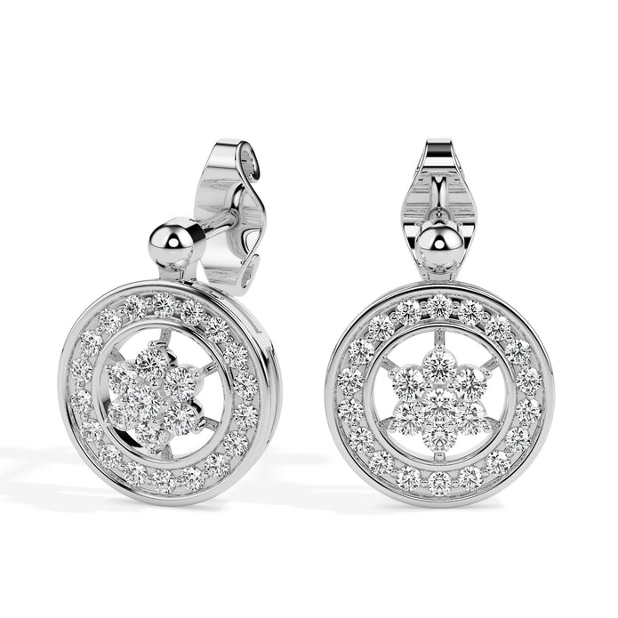 0.46Ct Cluster With Halo Lab-Grown Diamond Gold Stud Earrings