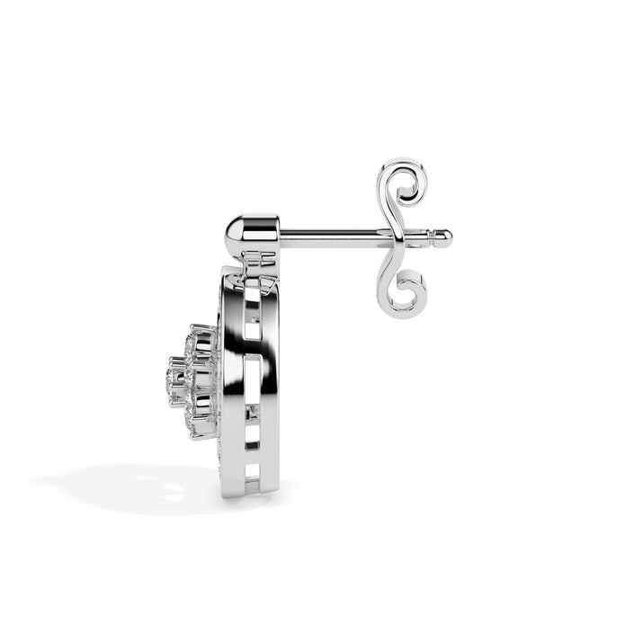 0.46Ct Cluster With Halo Lab-Grown Diamond Gold Stud Earrings
