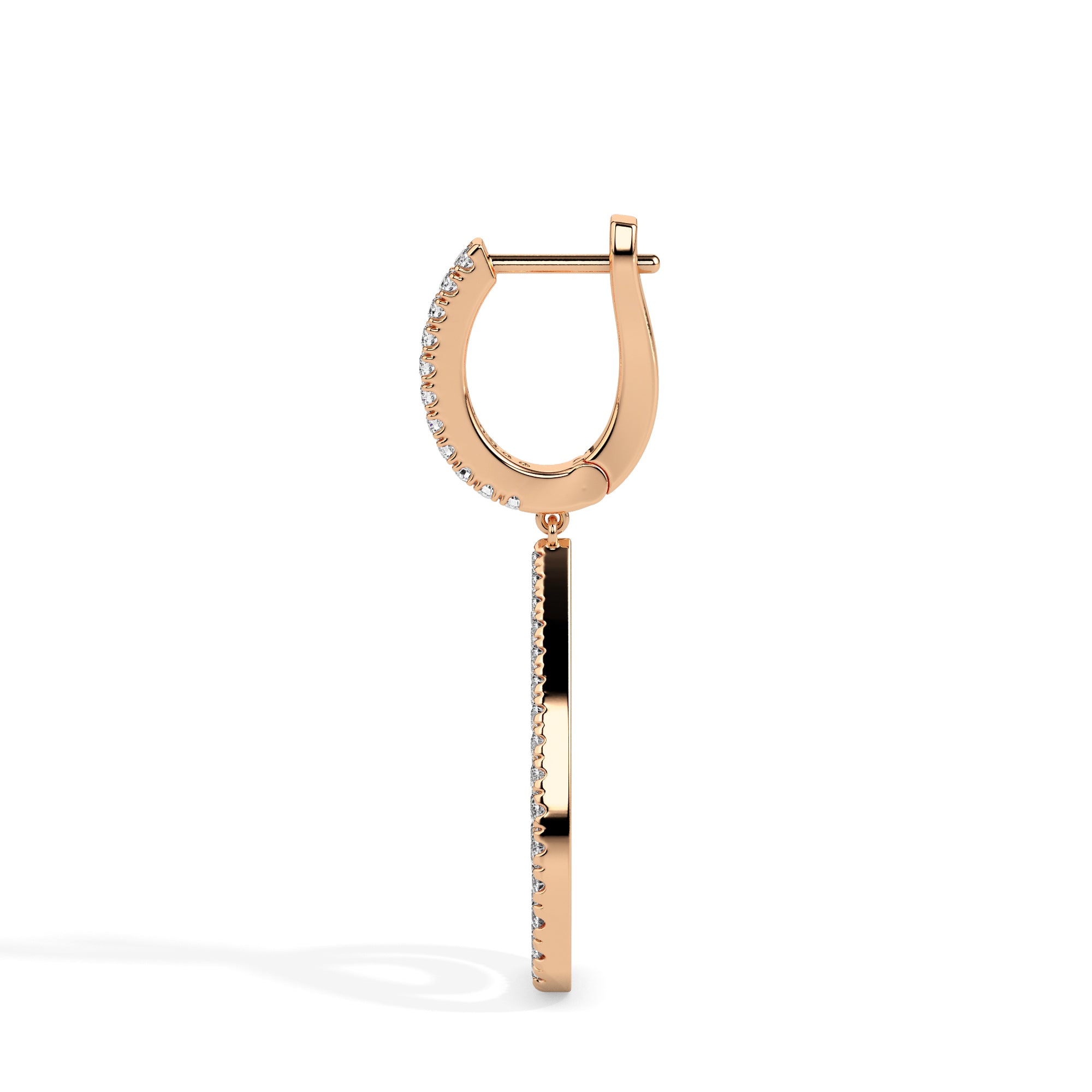 1.30Ct Teardrop Shape Pave Set Lab-Grown Diamond Gold Hoop Drop Earrings