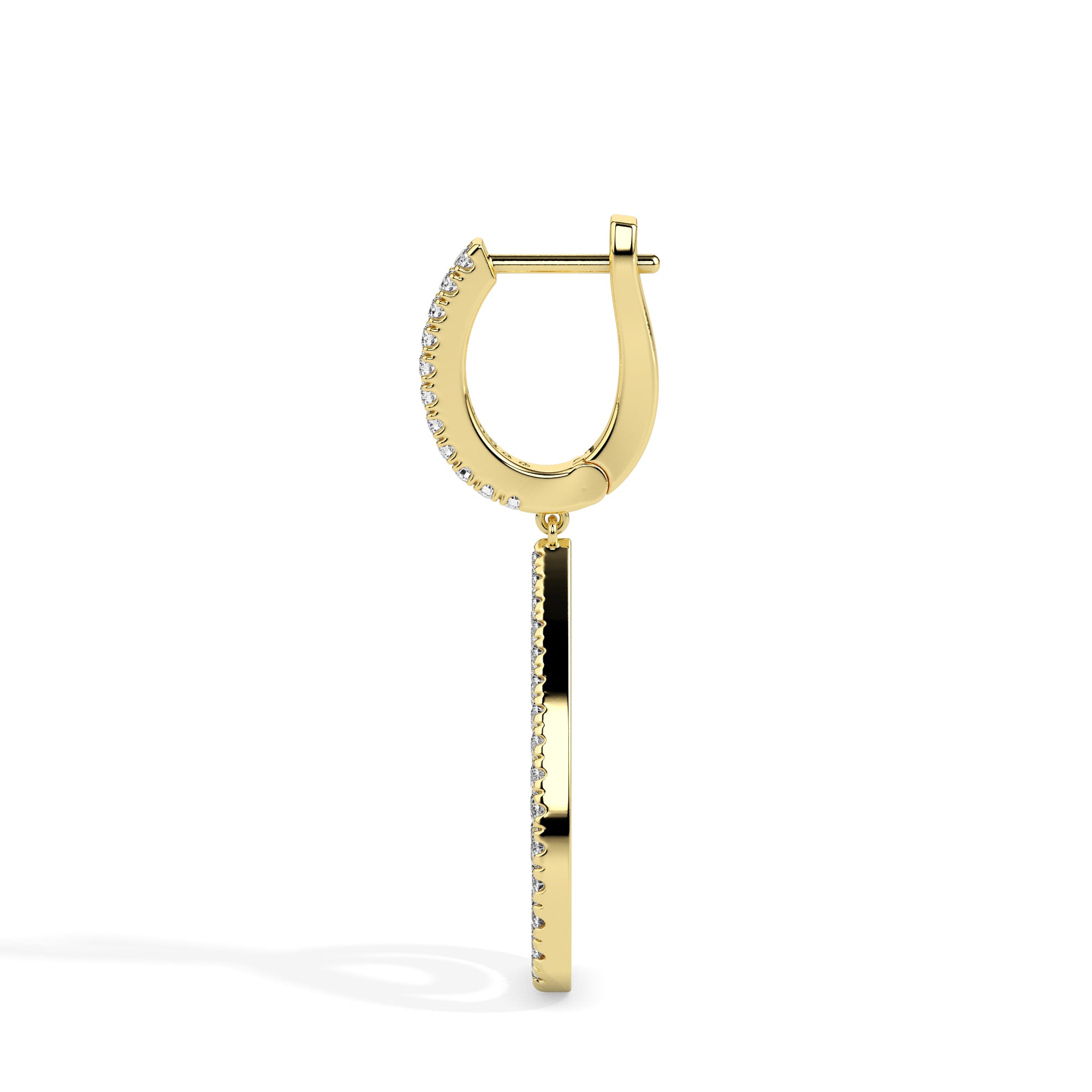 1.30Ct Teardrop Shape Pave Set Lab-Grown Diamond Gold Hoop Drop Earrings