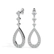 1.36Ct Teardrop Shape Lab-Grown Diamond Gold Dangle Drop Earrings