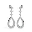 1.36Ct Teardrop Shape Lab-Grown Diamond Gold Dangle Drop Earrings