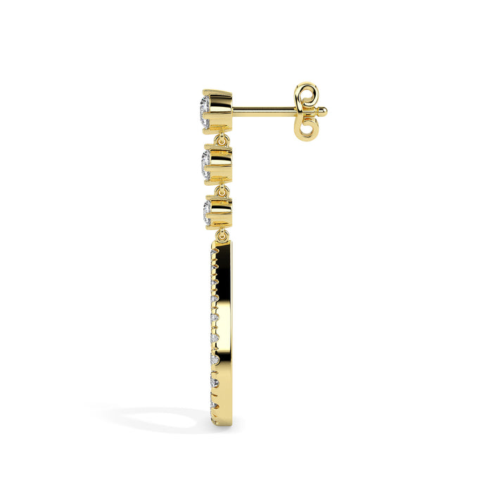 1.36Ct Teardrop Shape Lab-Grown Diamond Gold Dangle Drop Earrings