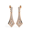 1.00Ct Bezel Set With Pave Lab-Grown Diamond Gold Dangle Drop Earrings