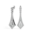 1.00Ct Bezel Set With Pave Lab-Grown Diamond Gold Dangle Drop Earrings