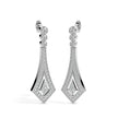 1.00Ct Bezel Set With Pave Lab-Grown Diamond Gold Dangle Drop Earrings