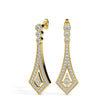 1.00Ct Bezel Set With Pave Lab-Grown Diamond Gold Dangle Drop Earrings