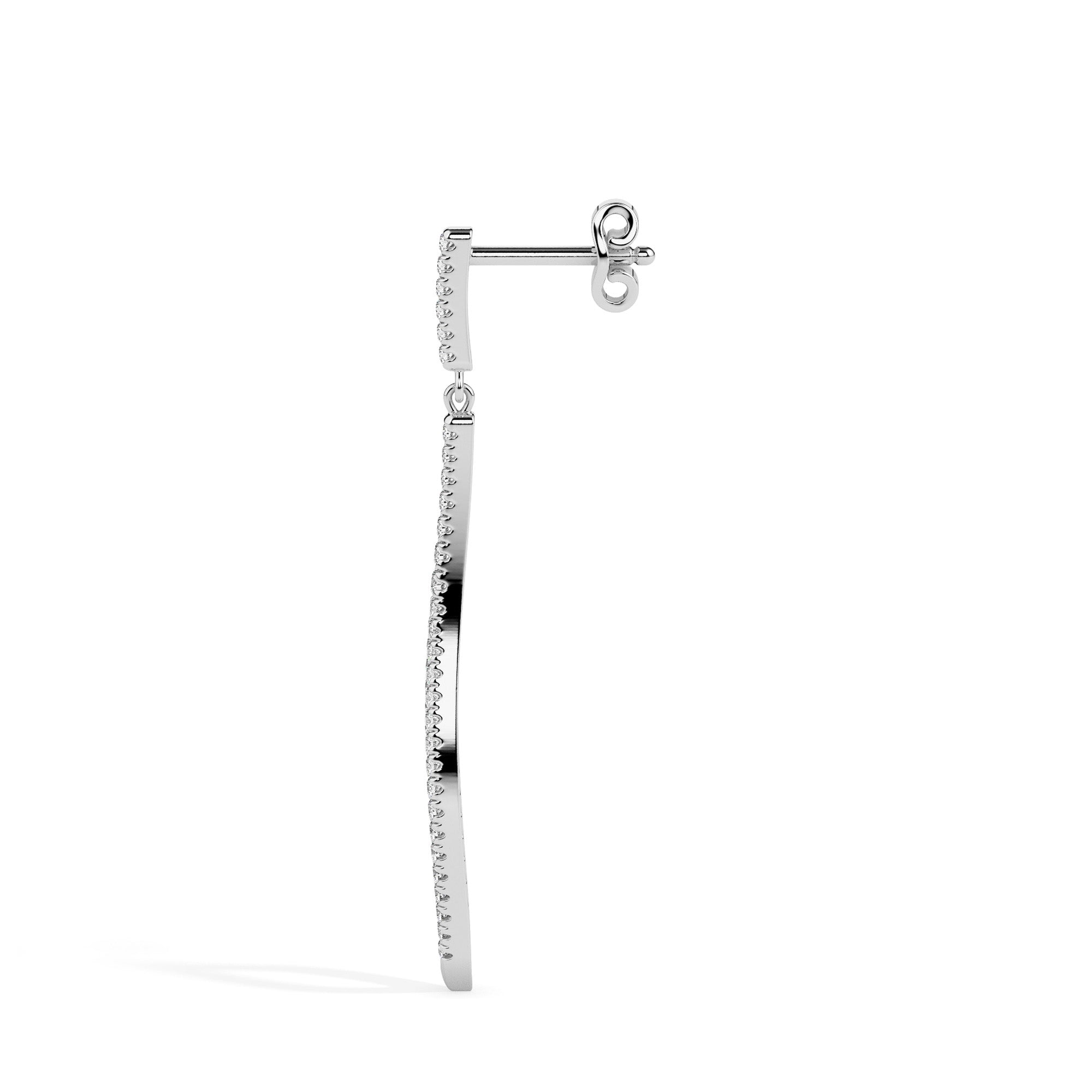 0.37Ct Pave Set Lab-Grown Diamond Gold Dangle Drop Earrings