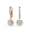 1.25Ct Floral Style Cluster Lab-Grown Diamond Gold Hoop Drop Earrings