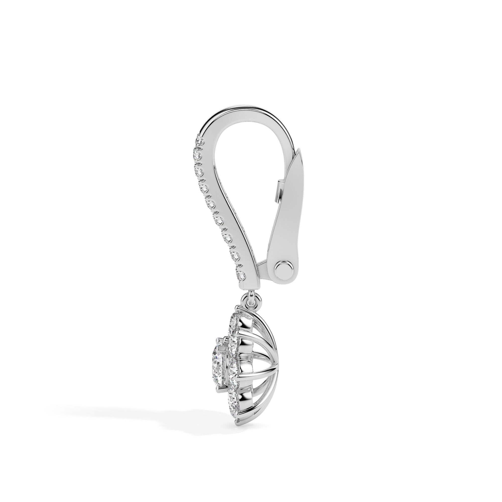 1.25Ct Floral Style Cluster Lab-Grown Diamond Gold Hoop Drop Earrings