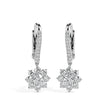 1.25Ct Floral Style Cluster Lab-Grown Diamond Gold Hoop Drop Earrings