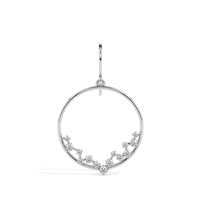 0.62Ct Circle Style Prong Lab-Grown Diamond Gold Drop Earrings