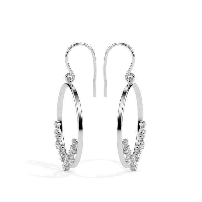 0.62Ct Circle Style Prong Lab-Grown Diamond Gold Drop Earrings