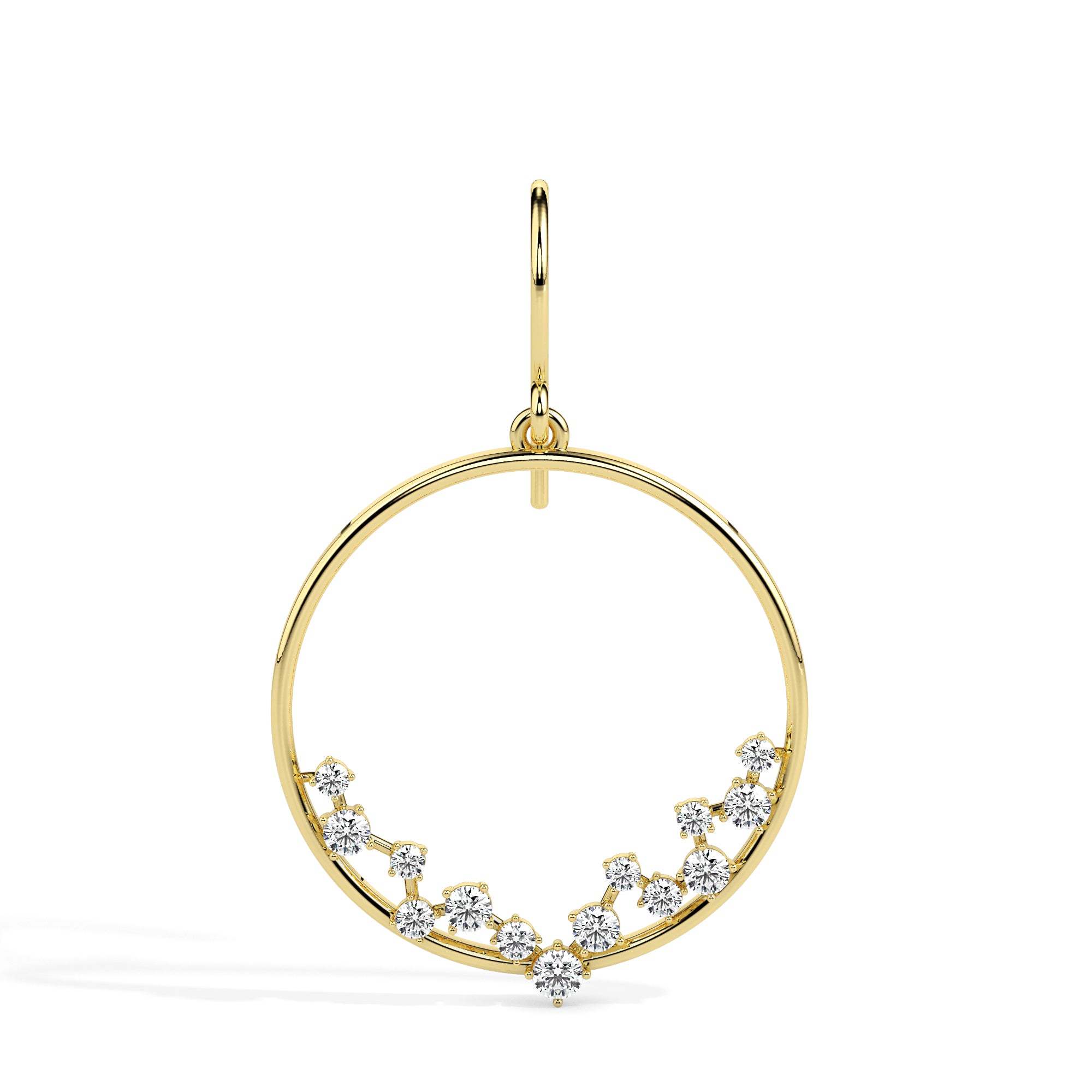0.62Ct Circle Style Prong Lab-Grown Diamond Gold Drop Earrings