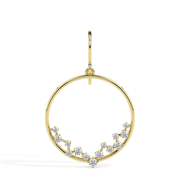 0.62Ct Circle Style Prong Lab-Grown Diamond Gold Drop Earrings