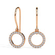 0.41Ct Circle Halo Lab-Grown Diamond Gold Drop Earrings