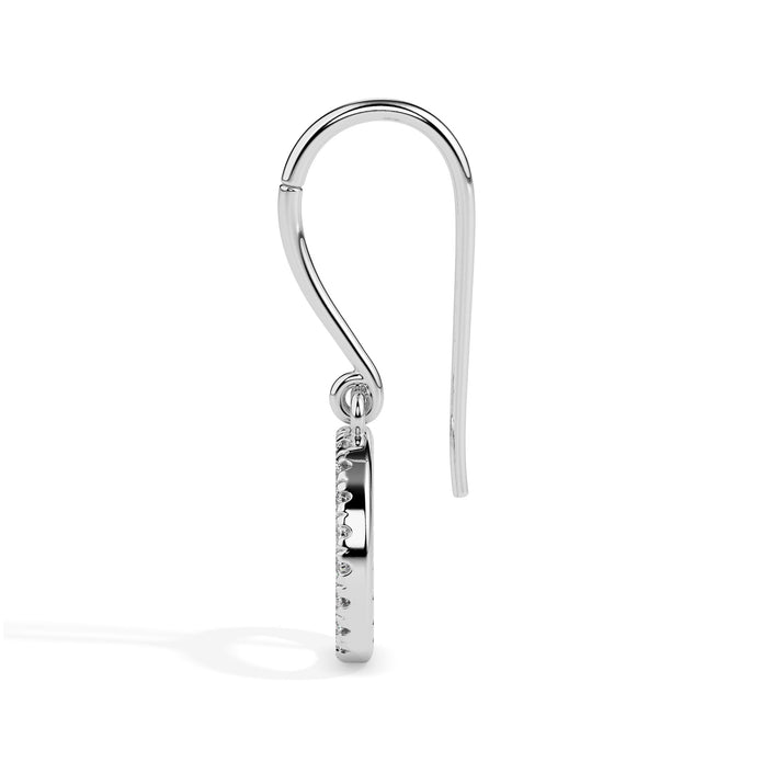 0.41Ct Circle Halo Lab-Grown Diamond Gold Drop Earrings