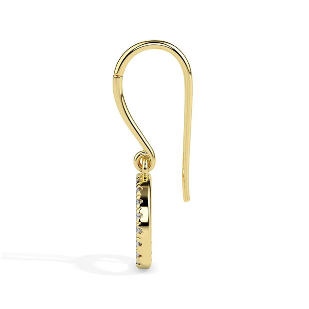 0.41Ct Circle Halo Lab-Grown Diamond Gold Drop Earrings