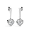 0.73Ct Heart Prong With Halo Lab-Grown Diamond Gold Drop Earrings