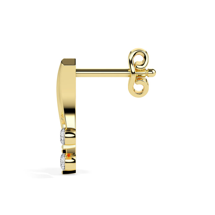 0.12Ct Round Prong Set Lab-Grown Diamond Gold Stud Earrings
