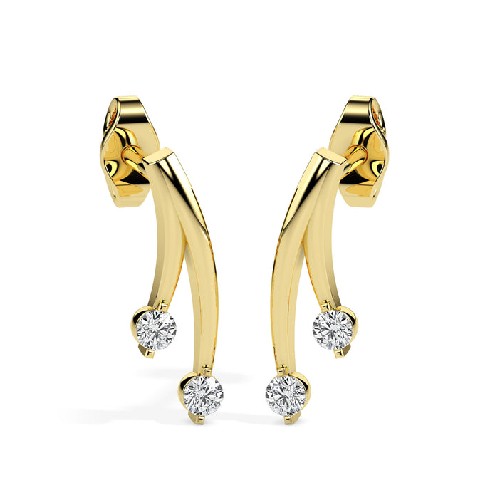 0.12Ct Round Prong Set Lab-Grown Diamond Gold Stud Earrings