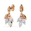 0.75Ct Leaf Shape Prong Set Lab-Grown Diamond Gold Drop Earrings