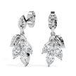 0.75Ct Leaf Shape Prong Set Lab-Grown Diamond Gold Drop Earrings