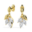 0.75Ct Leaf Shape Prong Set Lab-Grown Diamond Gold Drop Earrings