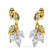 0.75Ct Leaf Shape Prong Set Lab-Grown Diamond Gold Drop Earrings