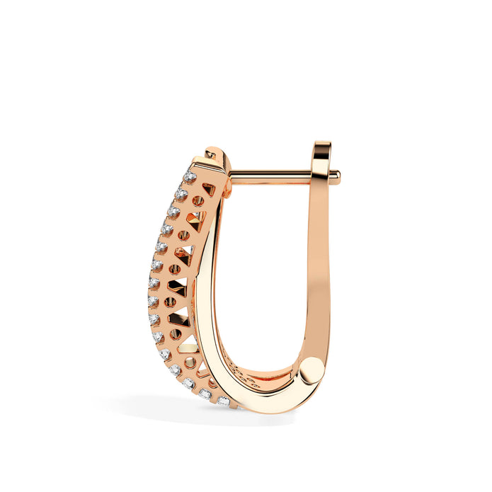 0.48Ct Twisted Prong Set Lab-Grown Diamond Gold Hoop Earrings