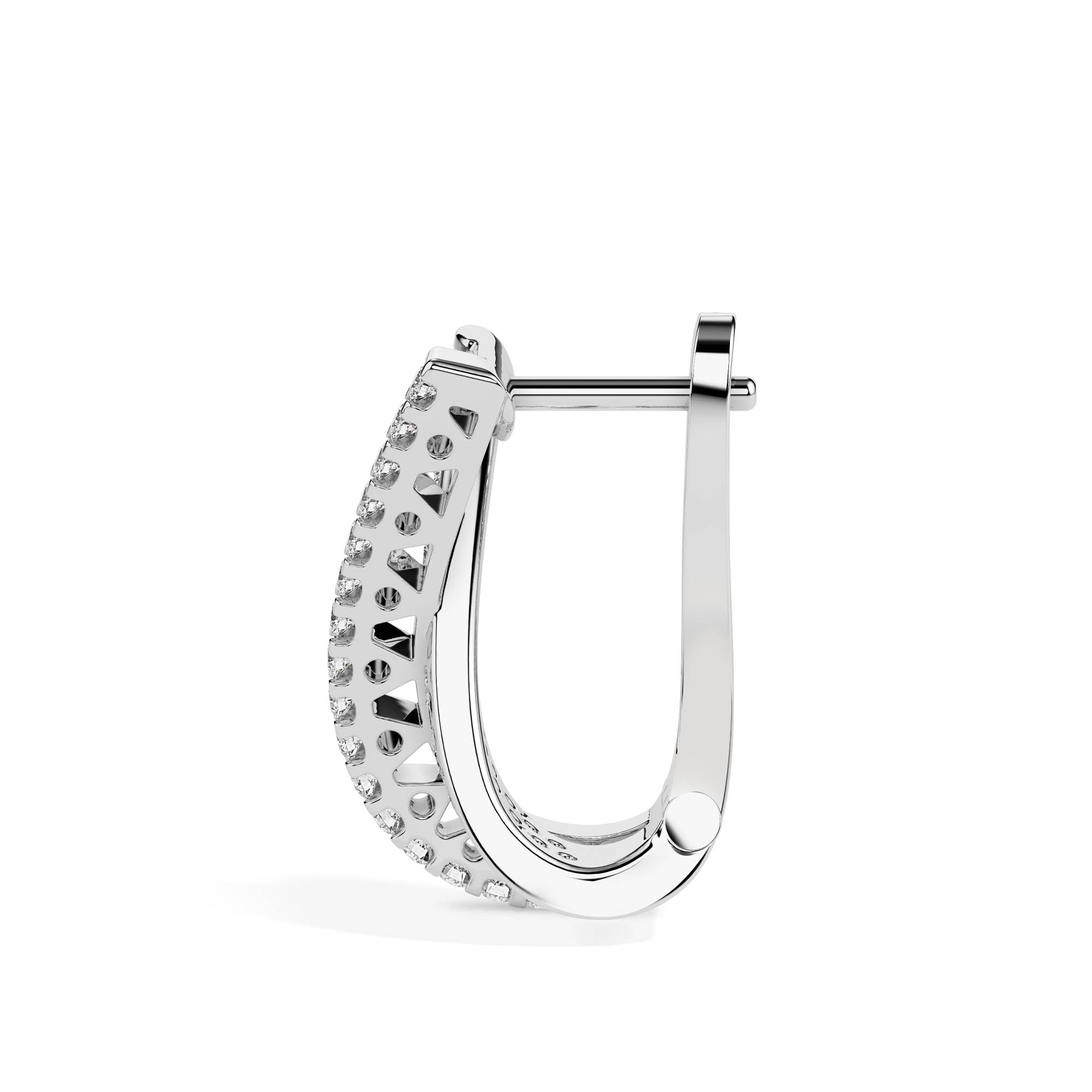 0.48Ct Twisted Prong Set Lab-Grown Diamond Gold Hoop Earrings