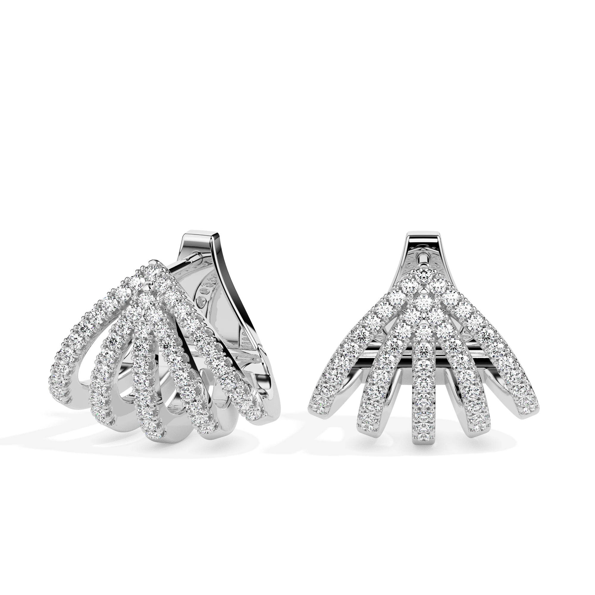 0.37Ct Multi Linear Lab-Grown Diamond Gold Hoop Earrings