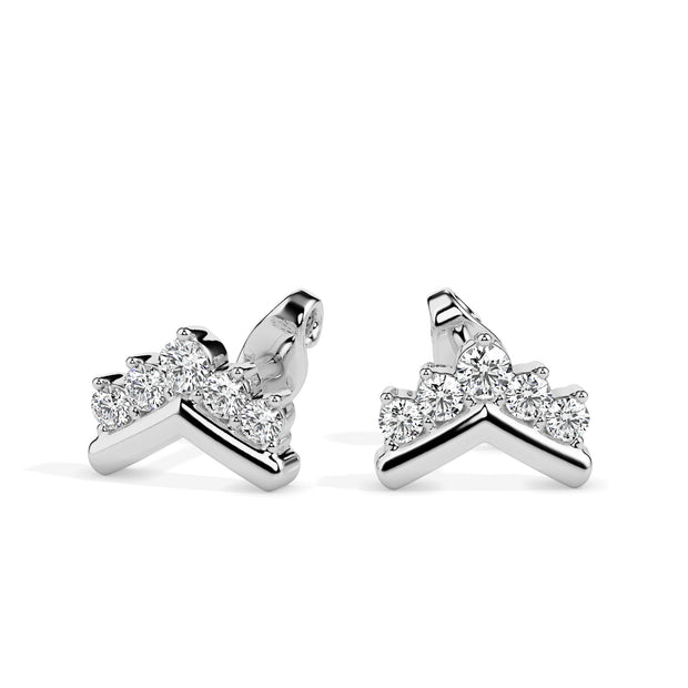 0.23Ct V Shape Design Lab-Grown Diamond Gold Stud Earrings