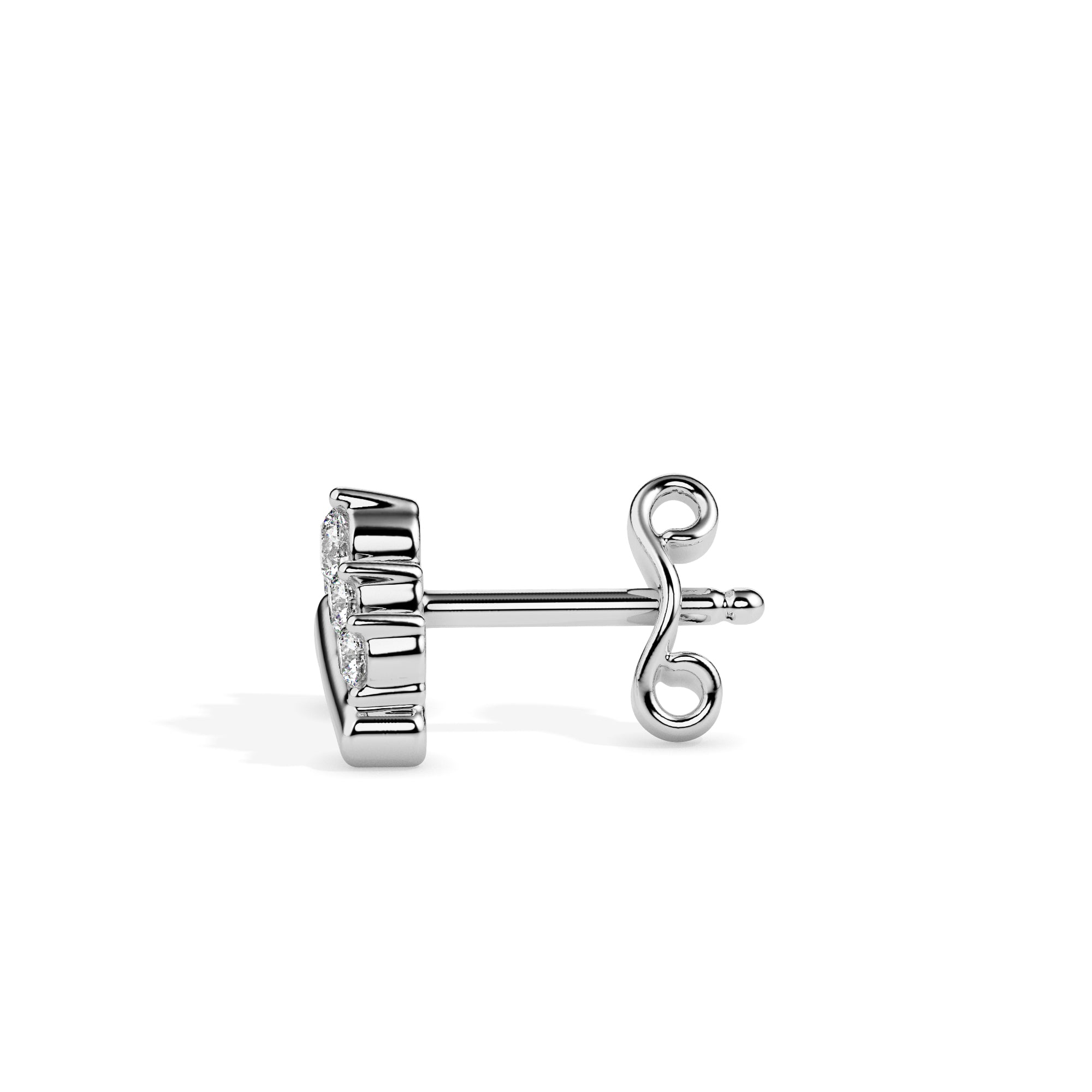 0.23Ct V Shape Design Lab-Grown Diamond Gold Stud Earrings