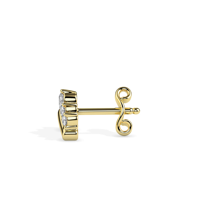 0.23Ct V Shape Design Lab-Grown Diamond Gold Stud Earrings