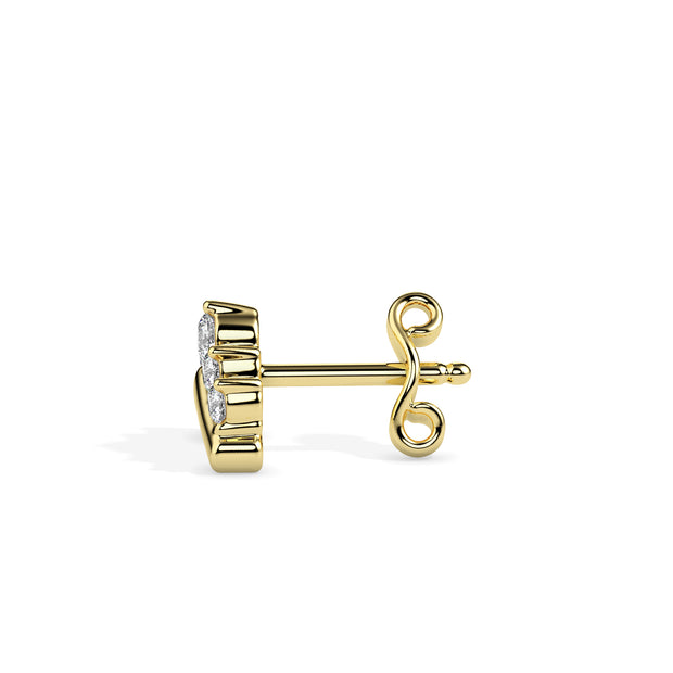 0.23Ct V Shape Design Lab-Grown Diamond Gold Stud Earrings