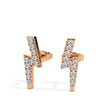 0.19Ct Lightning Bolt Design Lab-Grown Diamond Gold Stud Earrings